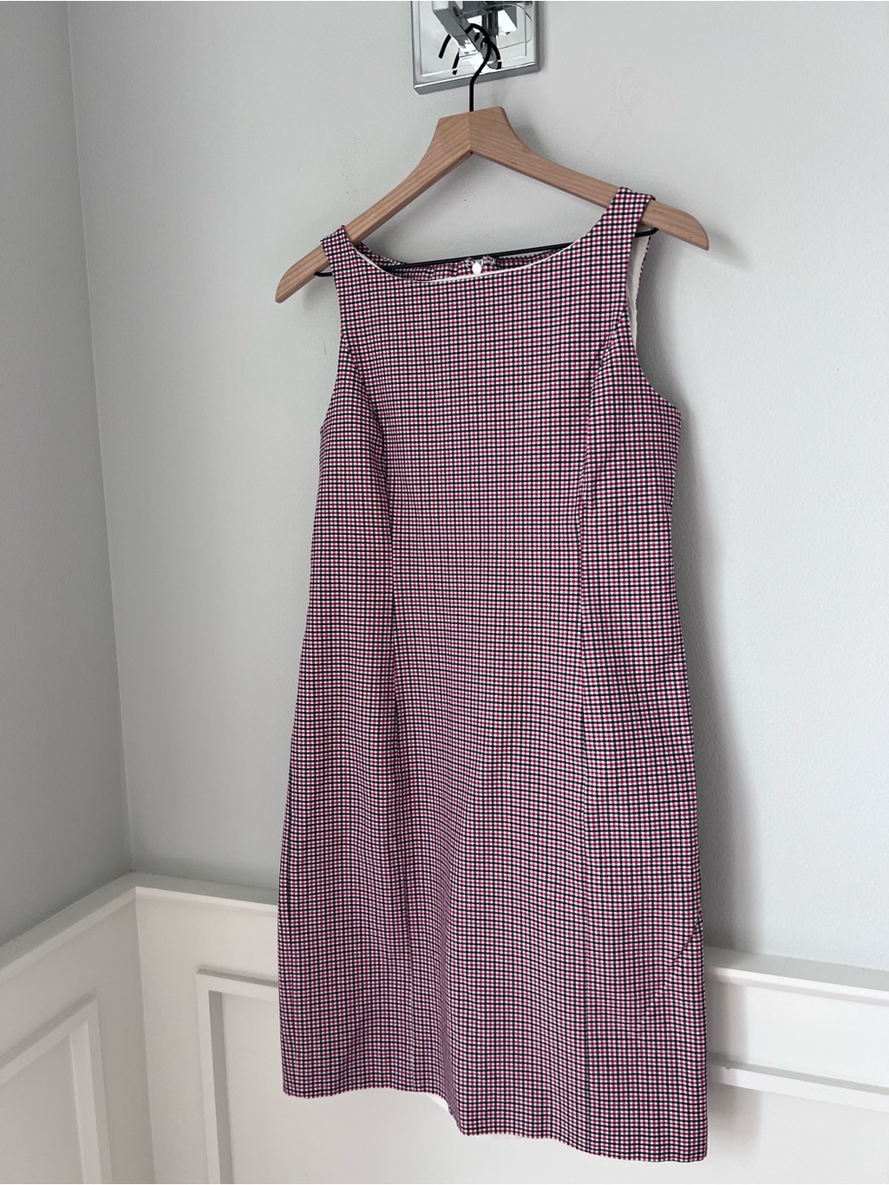 J. Crew Pink Gingham Midi Shift Dress - Picture 2 of 14